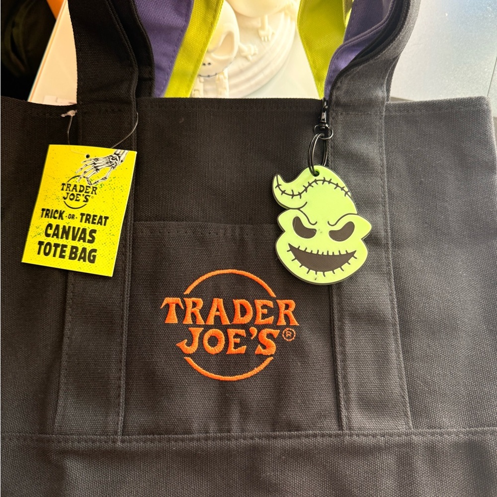 Trader Joe's Black Canvas Tote Bag